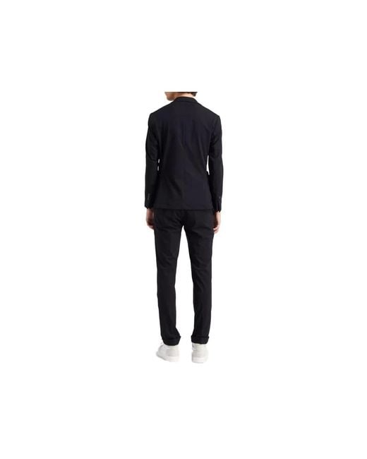 AT.P.CO Black Single Breasted Suits for men