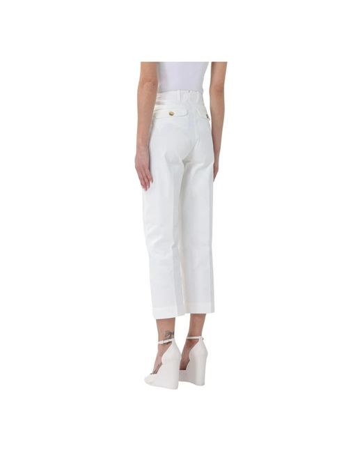 Pinko White Cropped Trousers
