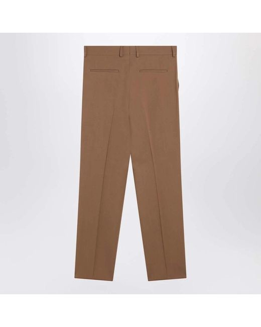 Fendi Brown Straight Trousers for men