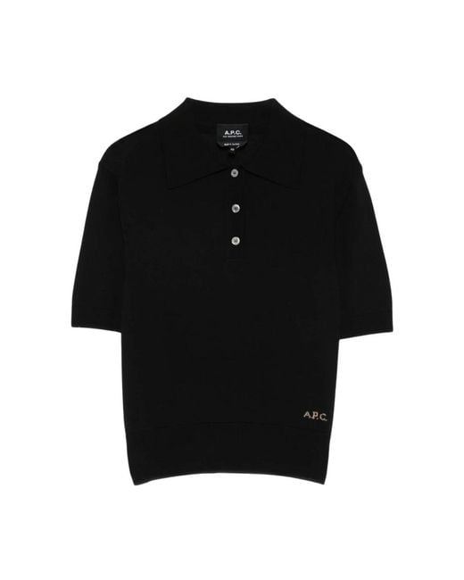 A.P.C. Black Fitted Short-Sleeved Polo Shirt