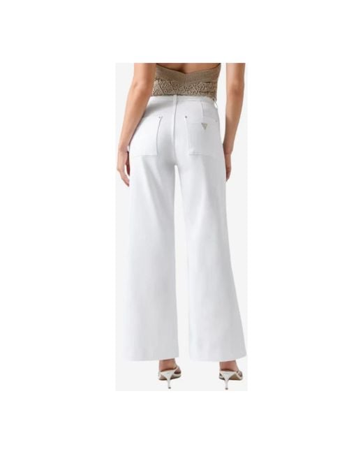 Guess White Wide Jeans