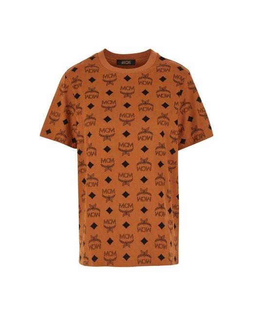 MCM Brown T-shirts,bedrucktes baumwoll-t-shirt