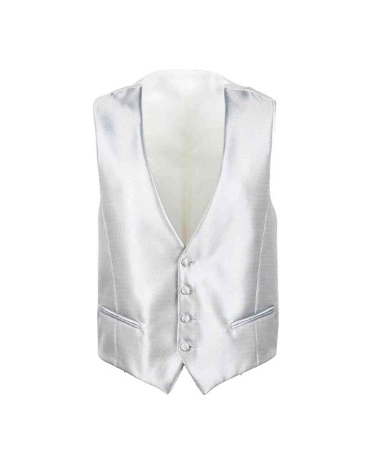 Alessandro Dell'acqua Jassen ,Grijs ,Polyester Gilet in het White voor heren