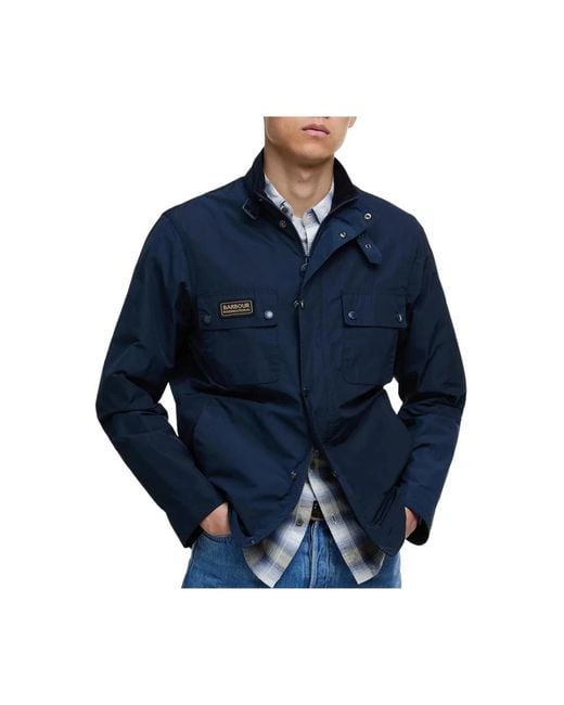 Barbour Blaue Nylonjacke Mit Reißverschluss in Blue für Herren