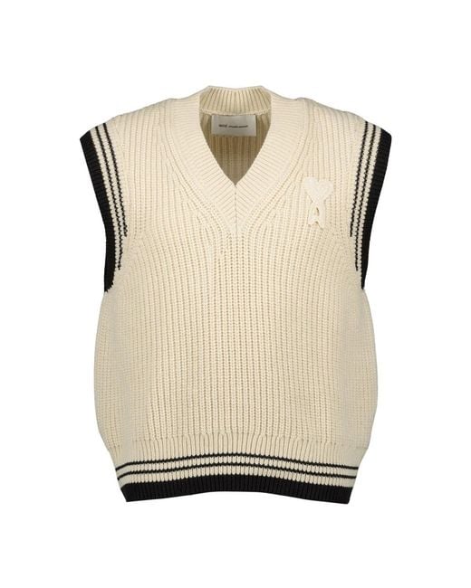 AMI Natural Sleeveless Jumpers for men