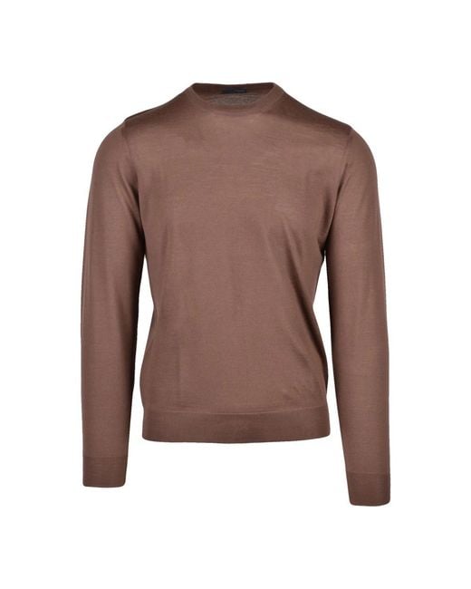 Drumohr Brown Round-Neck Knitwear for men