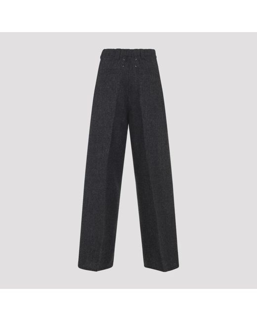 Maison Margiela Blue Dark Melange Cotton Pants