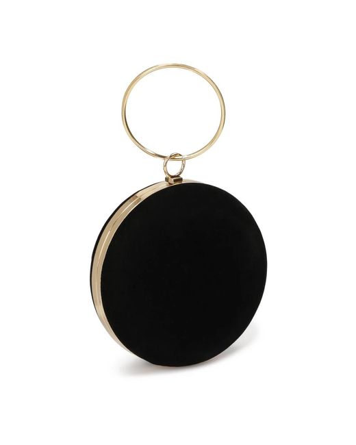 Kazar Black Runde Schwarze Handtasche Mit Henkel Zum Tragen