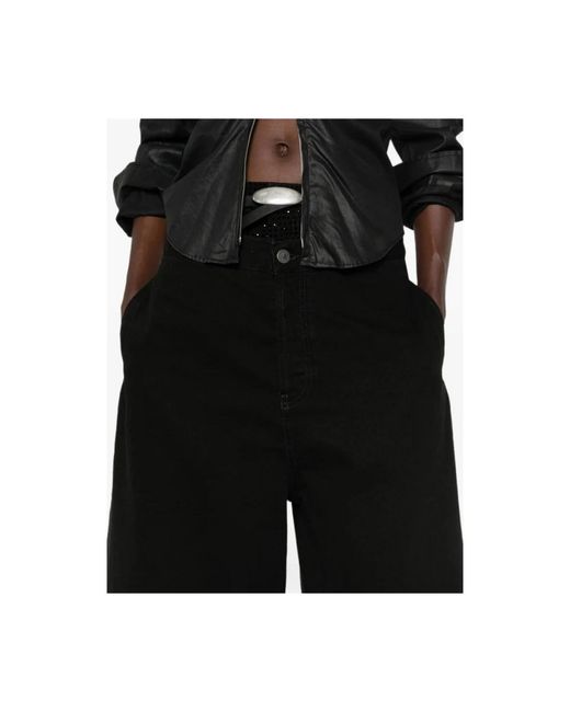 The Attico Black Denim Shorts