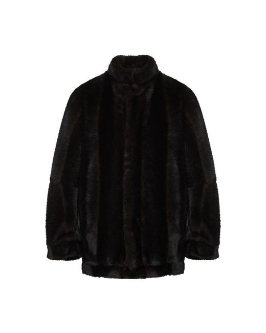MM6 by Maison Margiela Black Faux Fur & Shearling Jackets