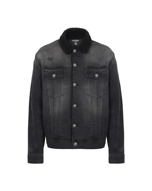 Balmain Black Denim Jackets for men