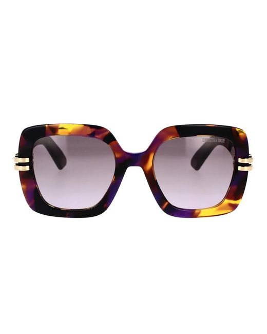 Dior Brown Quadratische rahmen sonnenbrille multicolor schwarze bügel