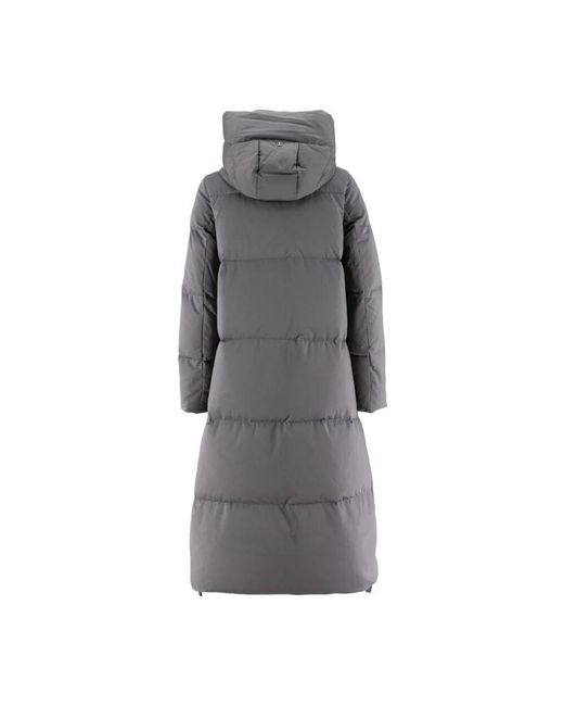 DUNO Gray Gesteppte bi-material woll daunenjacke
