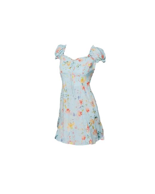 Mar De Margaritas Blue Kurzes Blaues Kleid Mit Herzausschnitt