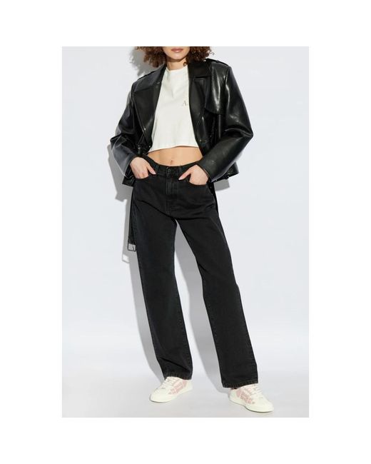 Carhartt Jeans ,Zwart ,Katoen Jeans Met Logo in het Black