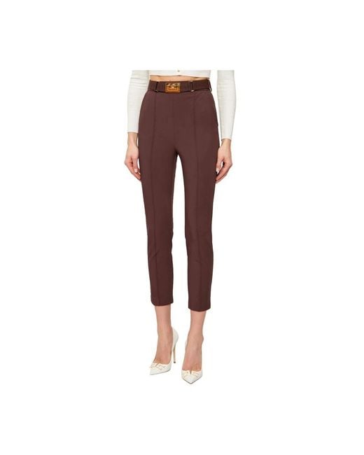 Elisabetta Franchi Red Cropped Trousers