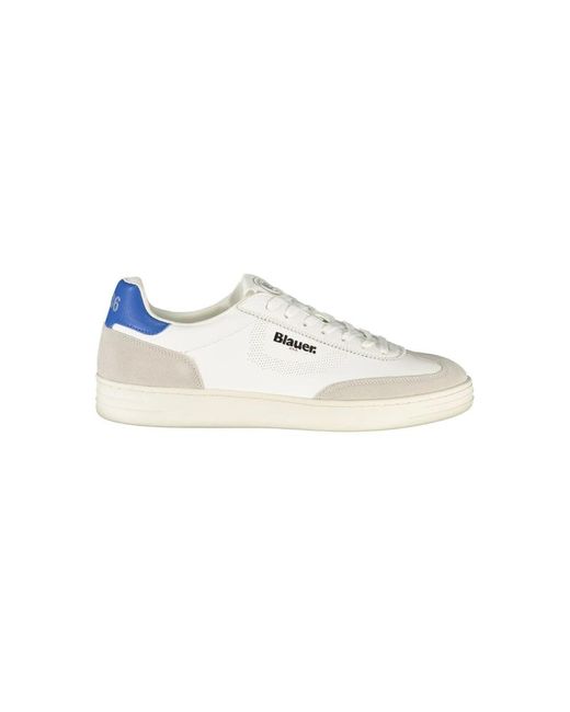 Blauer Weißer Ledersneaker Für Herren in White für Herren