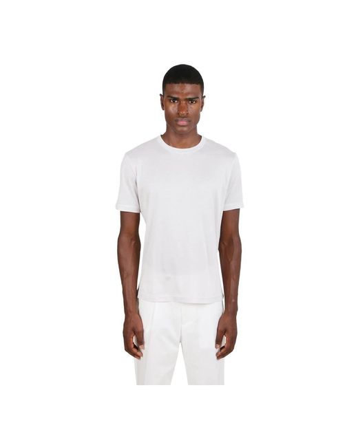 Eleventy Baumwoll- und seiden-rundhals-t-shirt in White für Herren