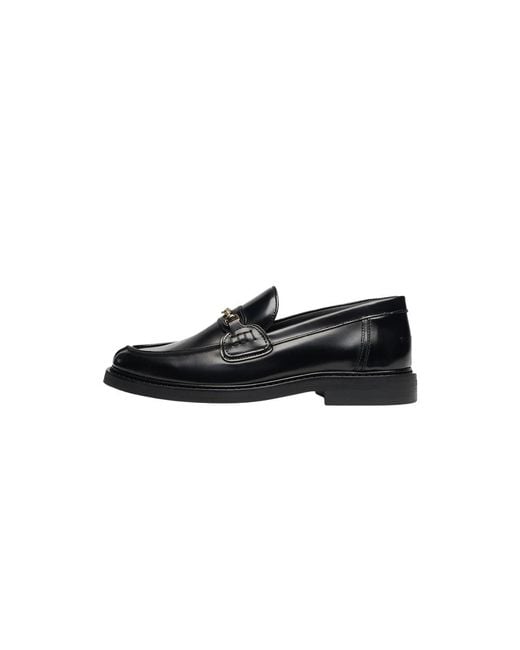 Filling Pieces Black Loafers for men