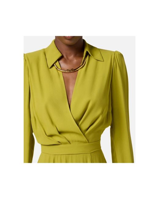 Midi Dresses Elisabetta Franchi de color Yellow