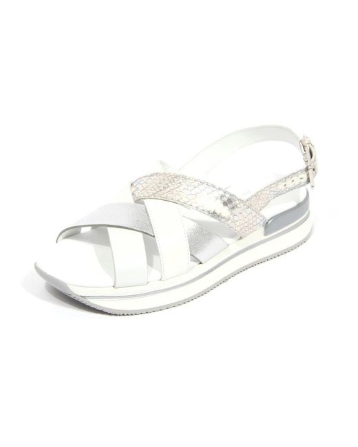 Hogan Schoenen ,Wit ,Sandaal Met Gekruiste Banden in het White