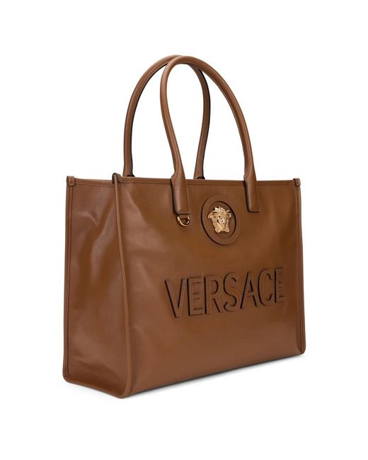 Versace Brown Tote Bags