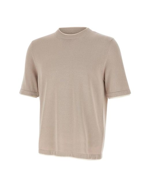 Eleventy Natural Round-Neck Knitwear for men