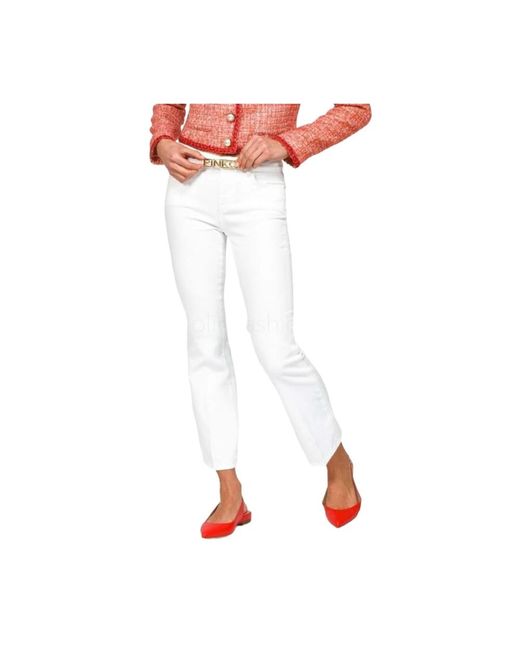 Pinko White Cropped Trousers