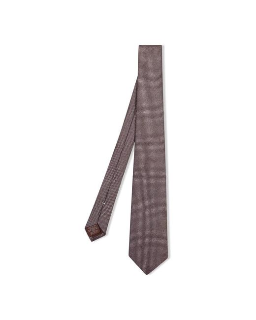 Canali Accessoires ,Grijs ,Micro Pattern Tie in het Purple voor heren