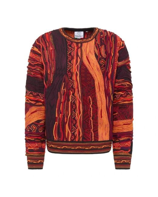 carlo colucci Red Round-Neck Knitwear for men