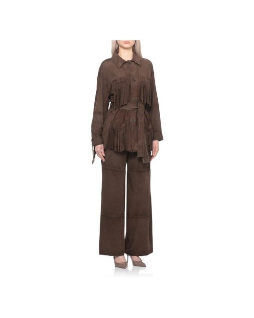 Leather Jackets P.A.R.O.S.H. de color Brown