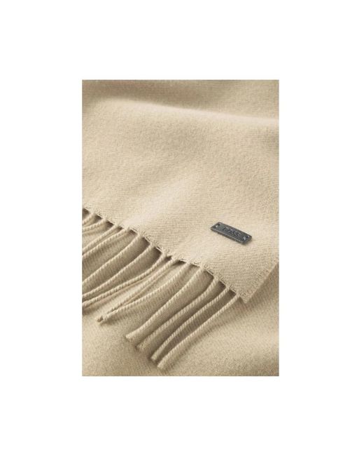 Boss Natural Logo Patch Fransen Schal