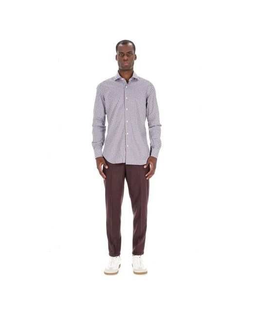 Barba Napoli Purple Casual Shirts for men