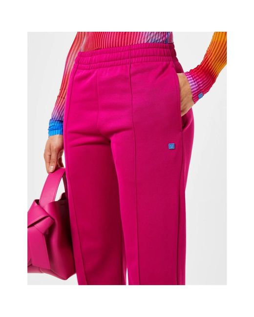 Trousers > sweatpants Acne en coloris Pink