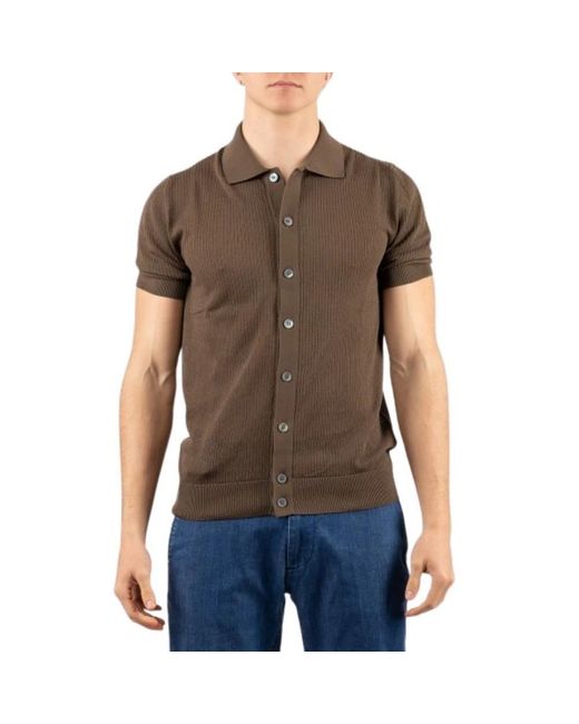 Gran Sasso Black Short Sleeve Shirts for men