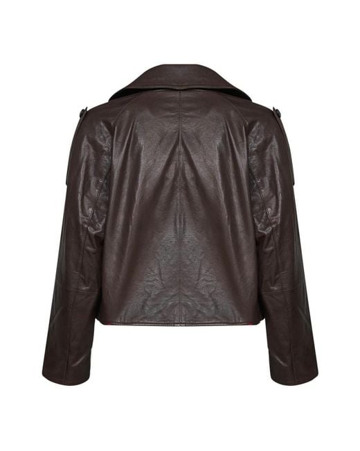 Weekend by Maxmara Black Leather Jackets