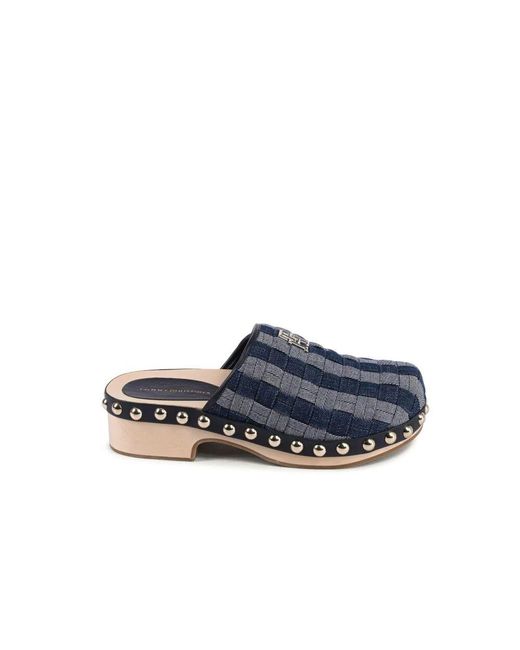 Tommy Hilfiger Blue Heeled Mules