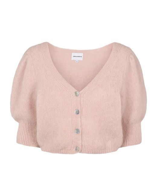 American Dreams Truien & Vesten ,Roze ,Wol Manda Alpaca Cardigan in het Pink