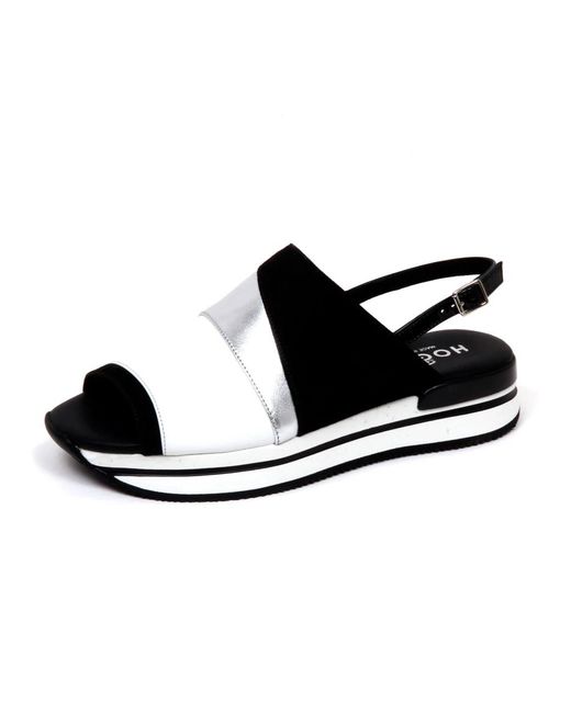 Hogan Black Flat Sandals