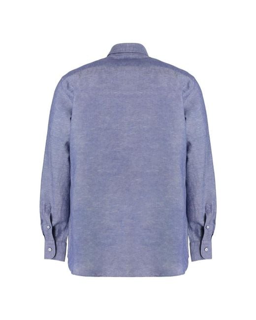 Paul & Shark Katoenmix Shirt Met Lange Mouwen in het Blue voor heren