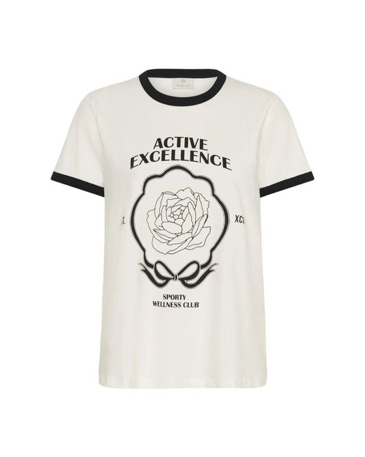 Kaffe Natural Stylisches tee mit smartem print