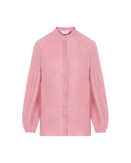 Blusa de lino rosa cuello coreano Gabriela Hearst de color Pink