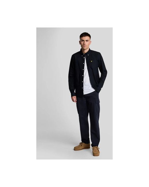 Lyle & Scott Blue Straight Trousers for men