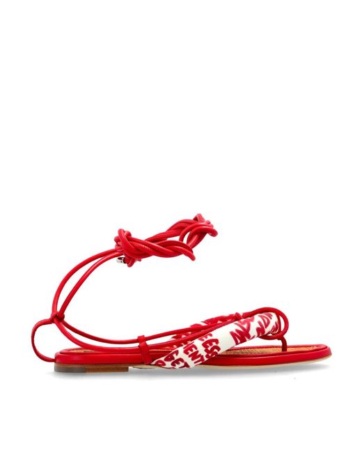 DSquared² Schoenen ,Rood ,Leer Rebel Hibiscus Sandalen in het Red
