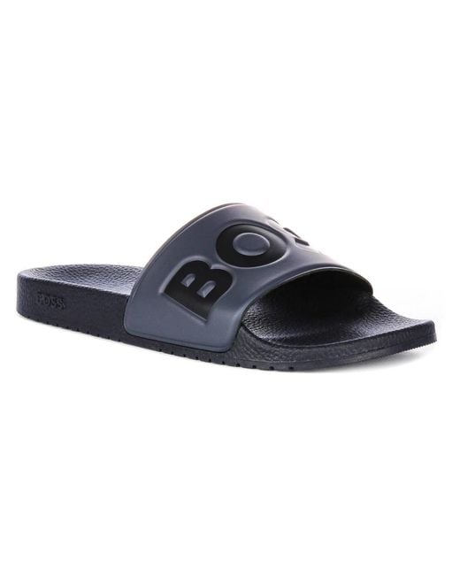 Boss Blue Sliders for men