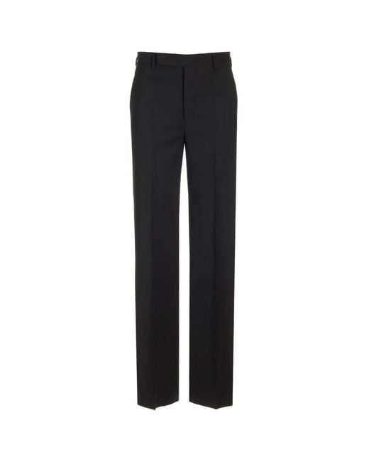 Rick Owens Blue Straight Trousers