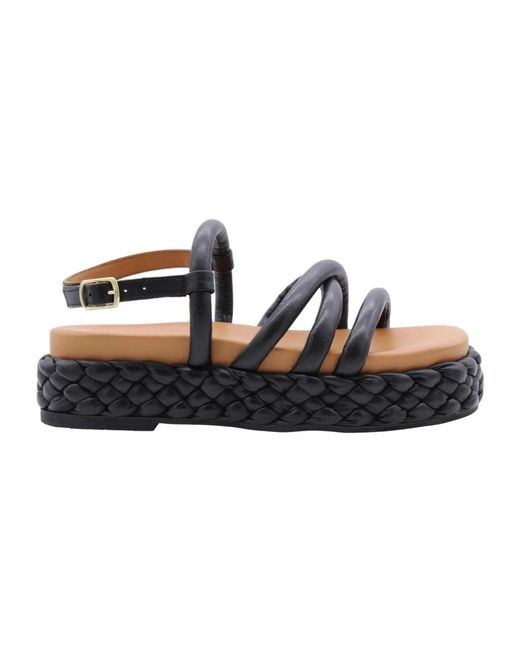 Dwrs Label Black Flat Sandals