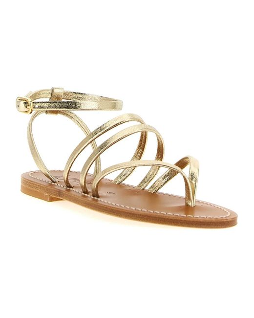 K. Jacques Metallic Flat Sandals