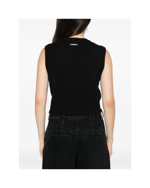 Pinko Black Round-Neck Knitwear