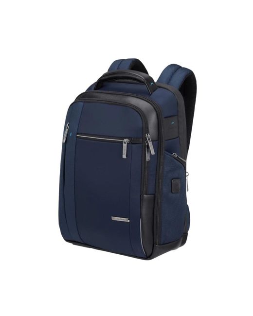 Samsonite Tassen ,Blauw ,Polyester Uitbreidbare Zakelijke Rugzak Met Usb-Poort in het Blue